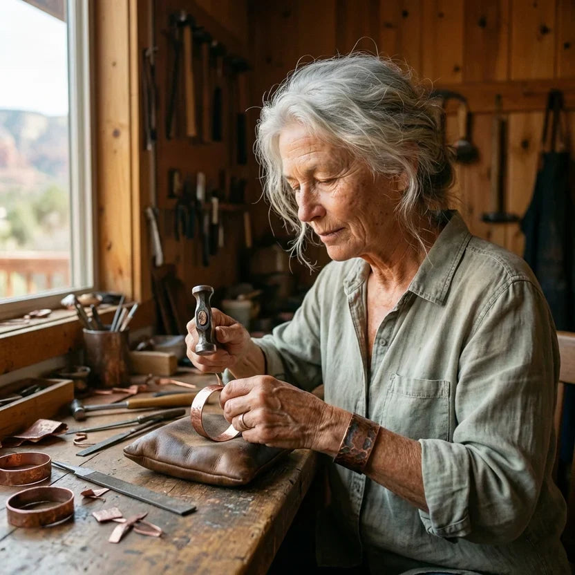 Vera's Linnet Copper Hoop Earrings
