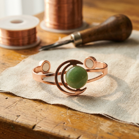Clara's Sphere Green Copper Bracelet