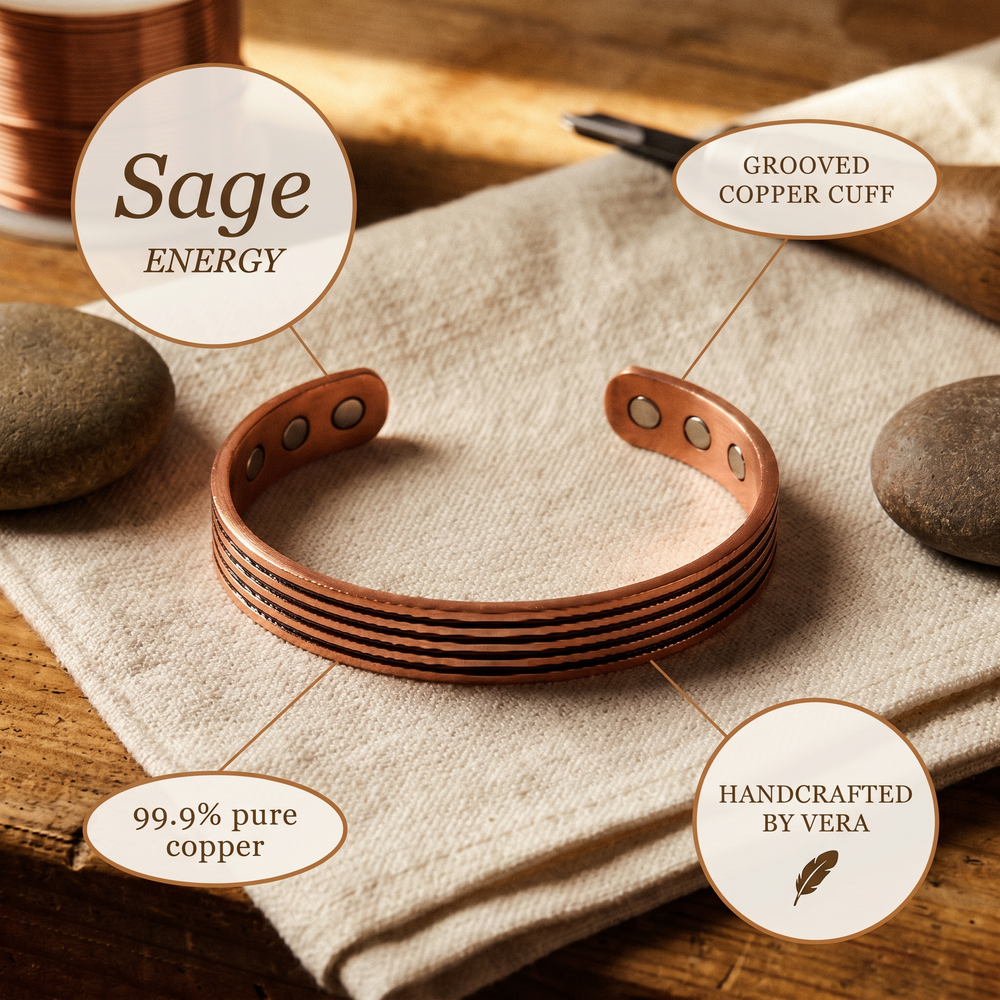 Clara's Sage Copper Bracelet