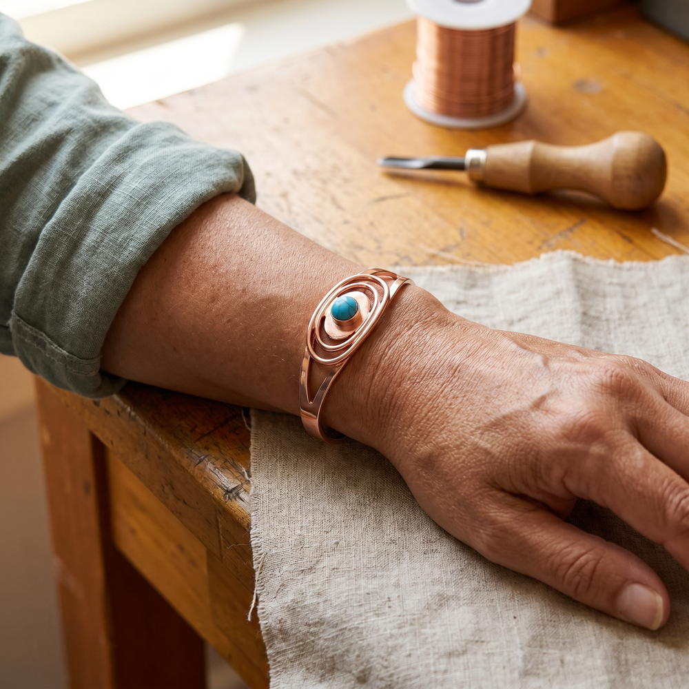 Clara's Sedge Copper Bracelet
