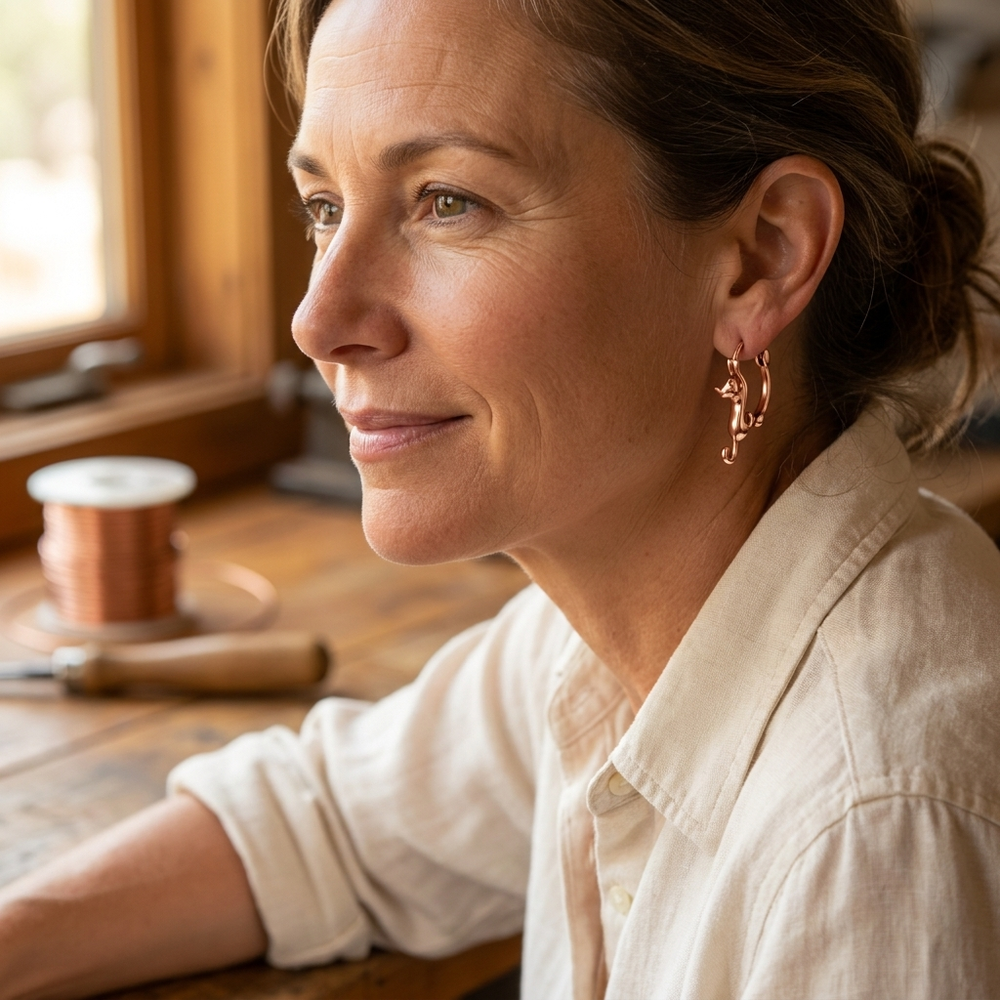 Clara's Swirl Copper Earrings