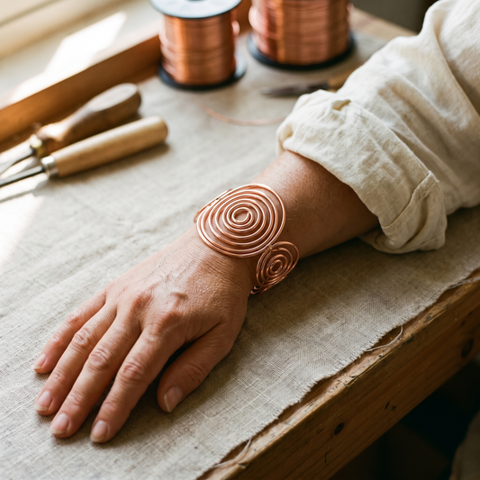 Clara's Spiral Copper Bracelet
