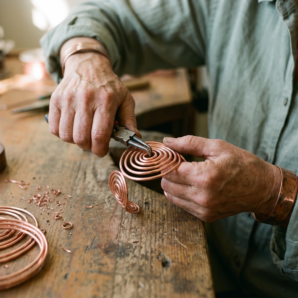 Clara's Spiral Copper Bracelet